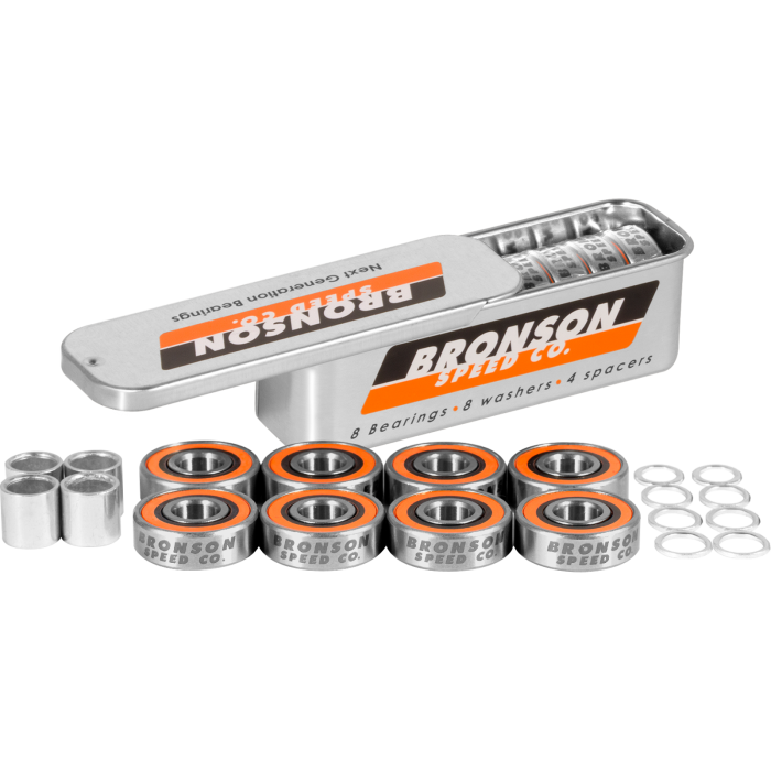 BRONSON G3 BEARINGS SINGLE SET TIN w/spcrs+washers