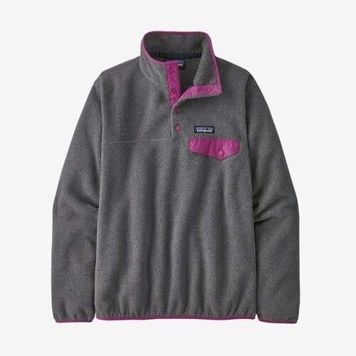 Patagonia W&#39;s Lightweight Synchilla Snap-T Fleece Pullover Nickel w/ Amaranth Pink (NLAM) XL
