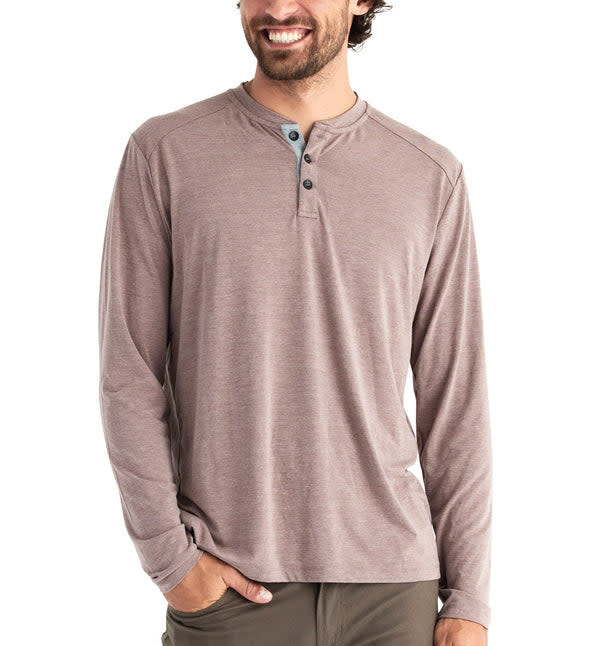 Free Fly M&#39;s Bamboo Flex Henley Heather Mustang XL