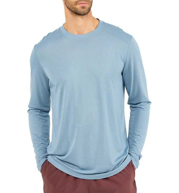 Free Fly M&#39;s Bamboo Lightweight Long Sleeve Blue Fog S