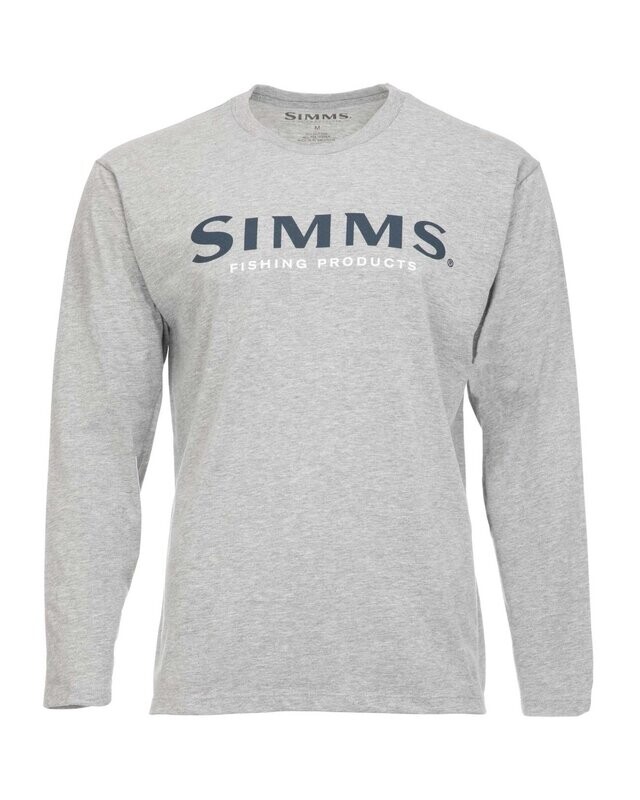 M's Simms Logo LS Shirt - Grey Heather, L