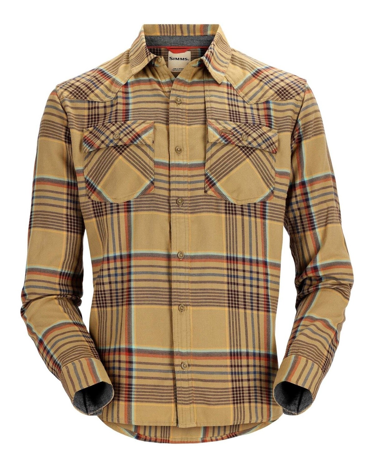 Simm&#39;s M&#39;s Santee Flannel Camel/Navy/Clay Neo Plaid L
