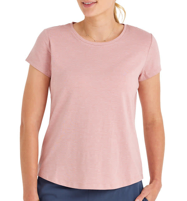 Free Fly W&#39;s Bamboo Current Tee Harbor Pink XL