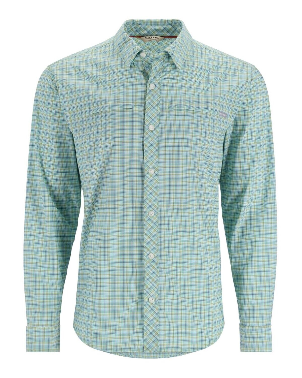 S23 Simms Stone Cold LS Shirt Lichen/Sea Breeze Retro Plaid L