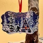 Bigfoot Winter Design Hanging Ornament