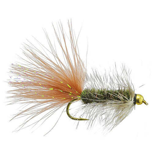 Wooly Bugger Jig Tungsten Bead Peacock/Grizzly #10 (Single)