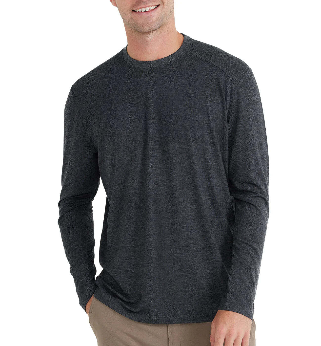Free Fly M's L/S Bamboo Midweight T-Shirt Heather Black M