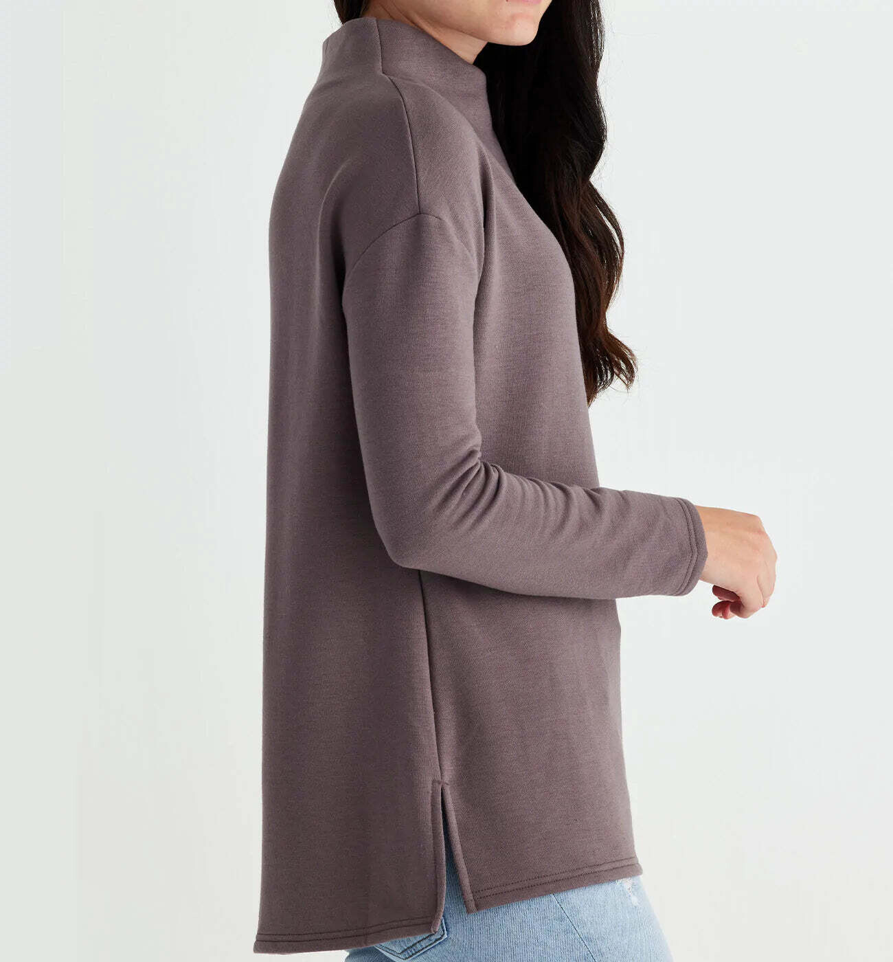 Free Fly W&#39;s Bamboo Thermal Fleece Mocknek, Purple Peak XL