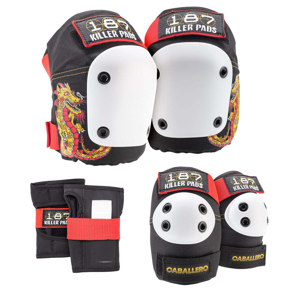 187 6-PACK PAD SET L/XL-CABALLERO DRAGON BLK