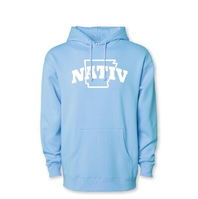 Nativ Arkansas Varsity Heavy Weight Fleece Hoody Pastel Blue XL