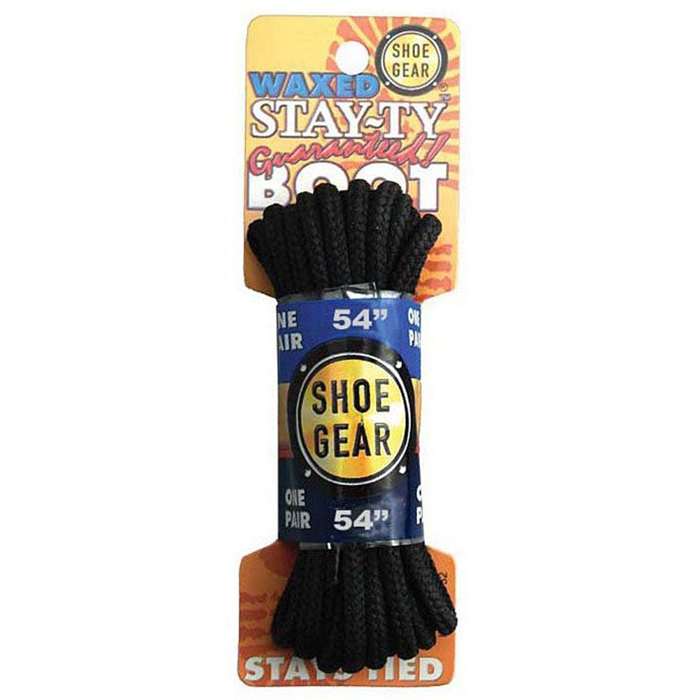 WAXED BOOT LACES 54&quot; BLK/BLK