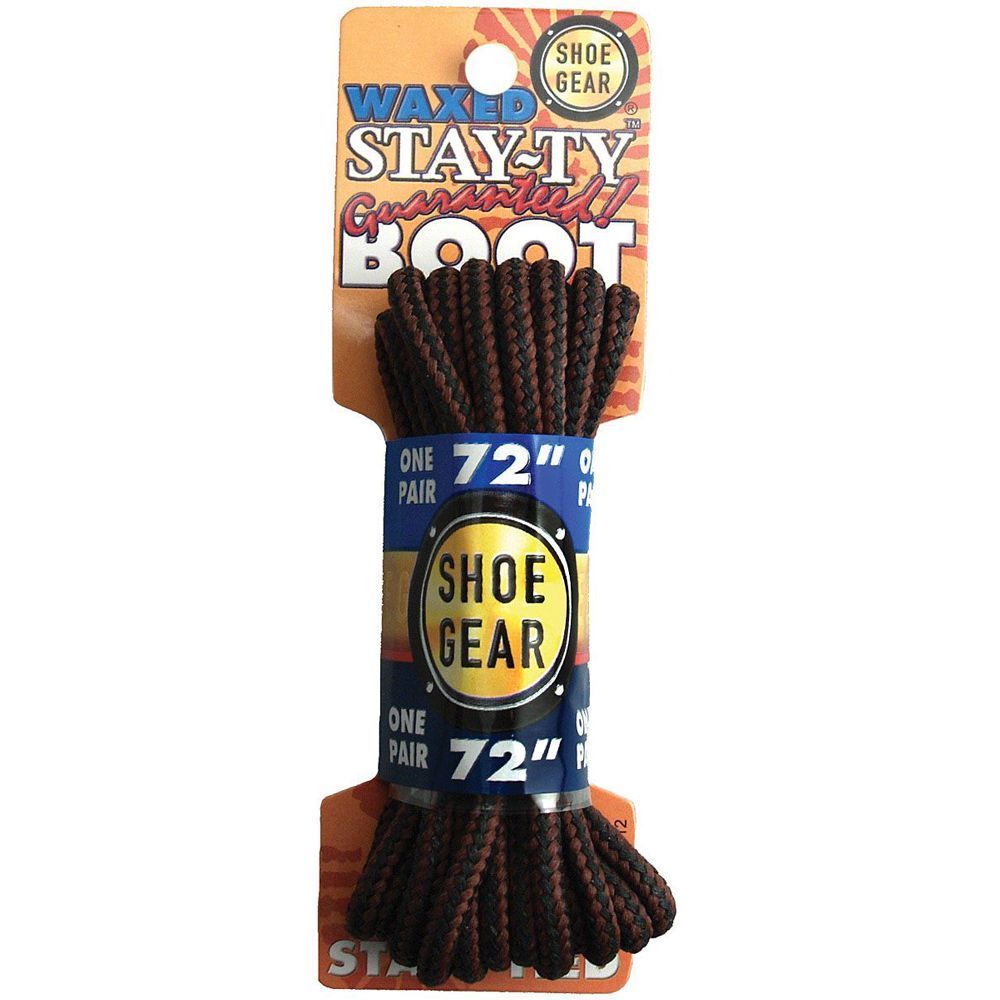 WAXED BOOT LACES 54&quot; BRN/BRN