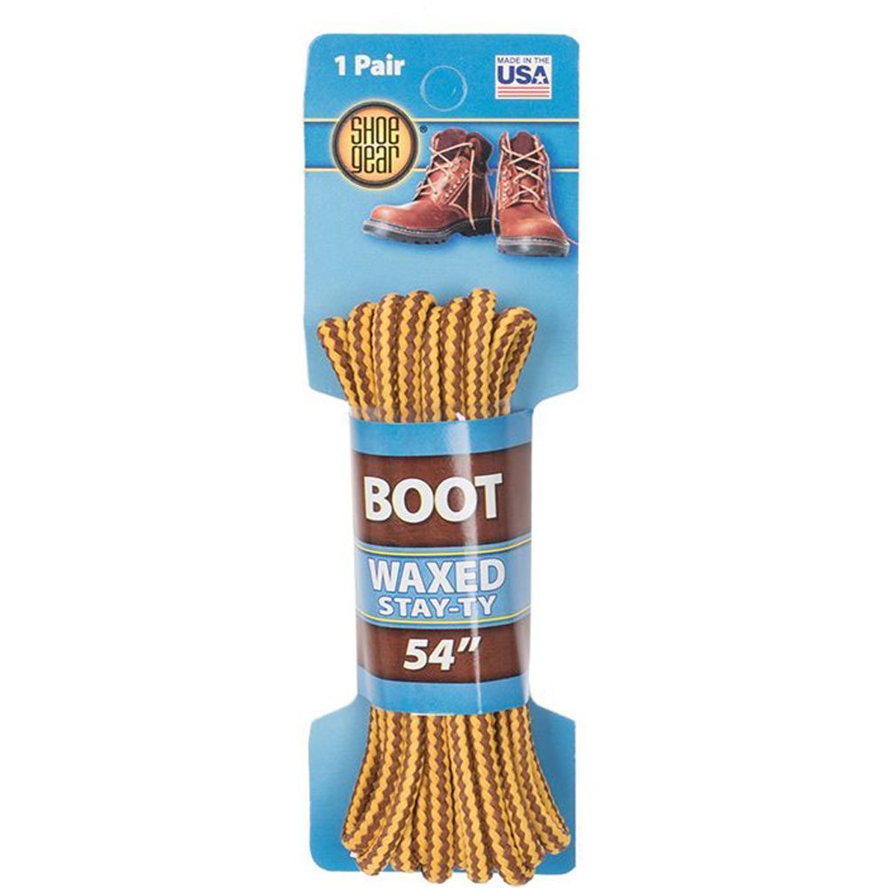 WAXED BOOT LACES 54&quot; BRWN/GOLD