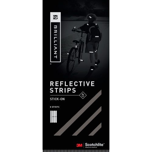 Brilliant Reflective Strips - Stick On, Color: Black