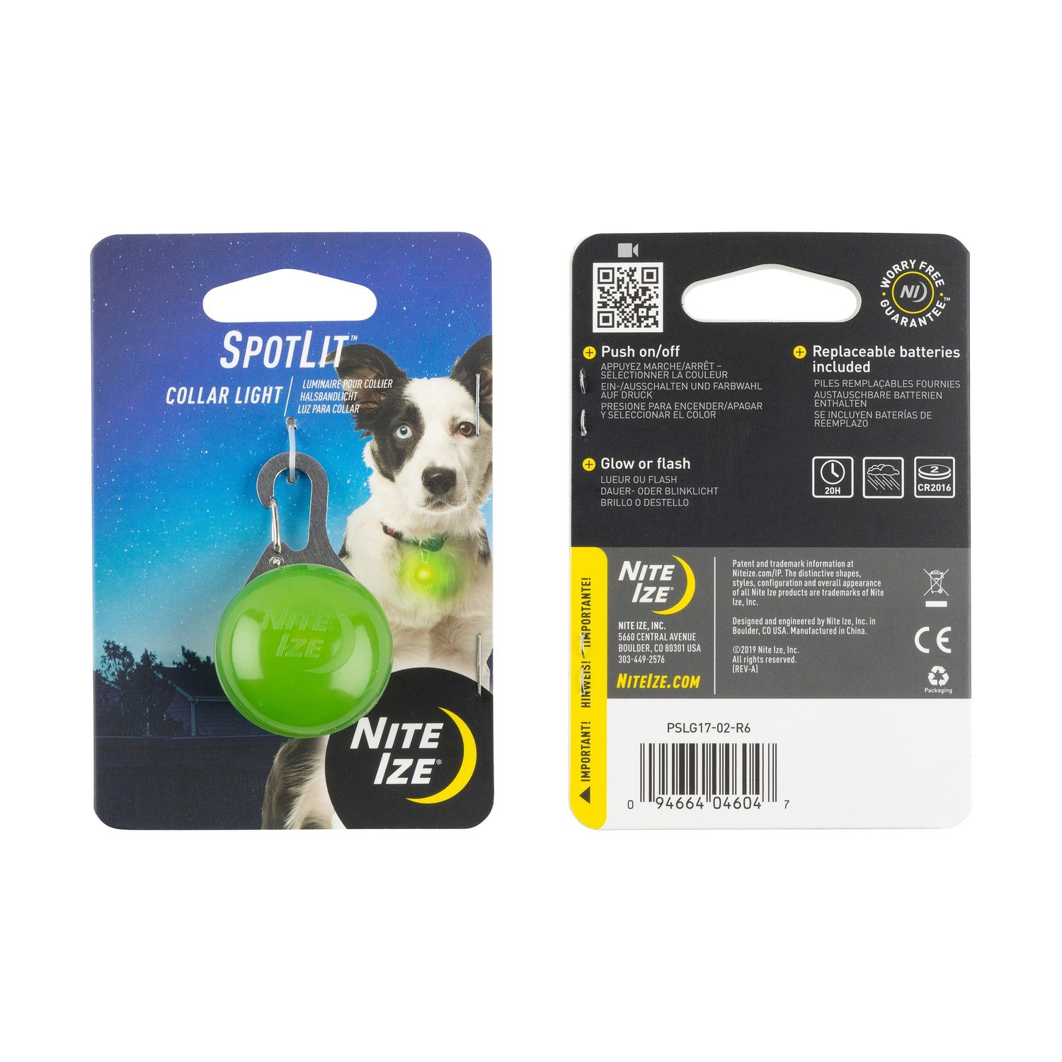 SpotLit Clippable LED Dog Collar Light, Color: Lime