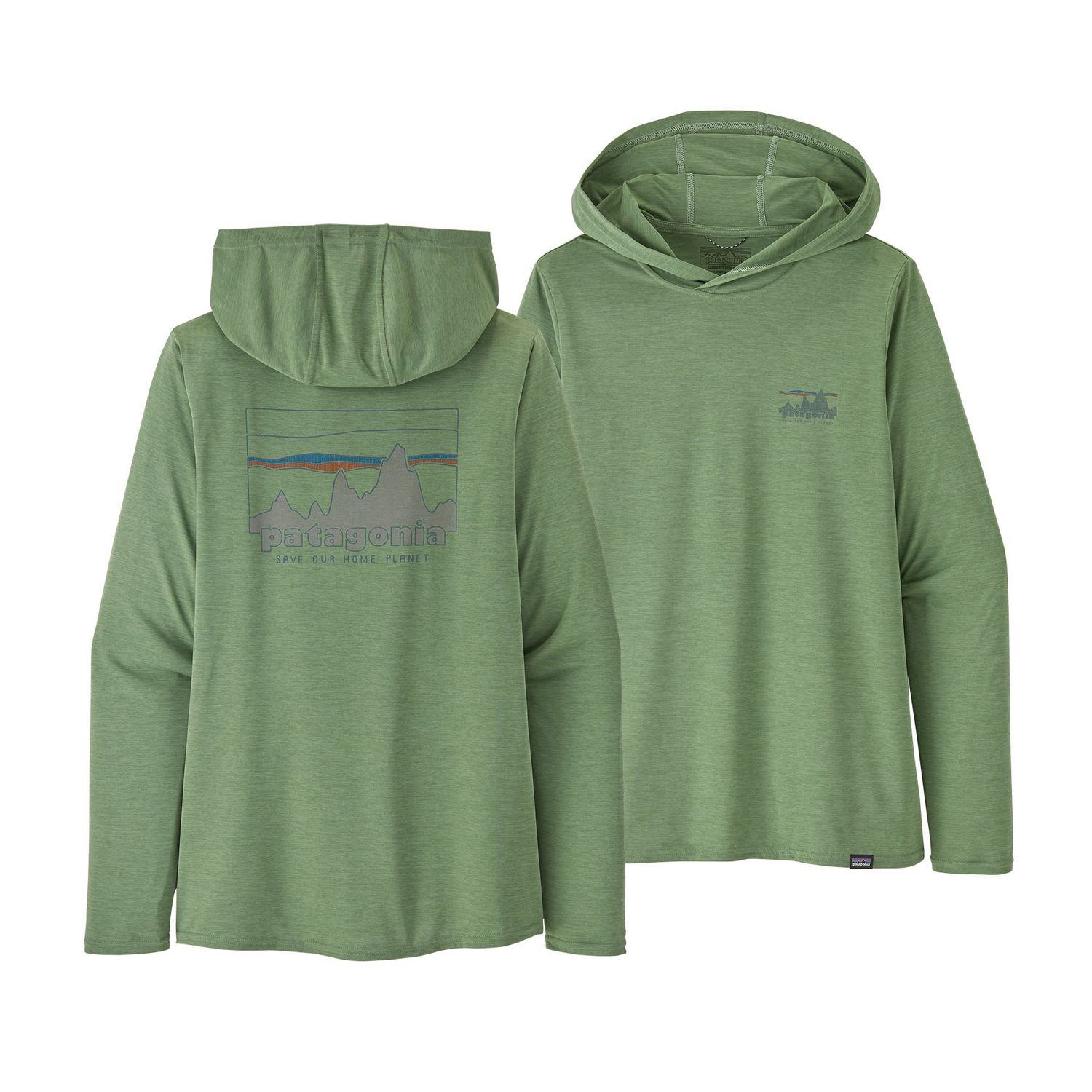 Patagonia W&#39;s Capilene Cool Daily Graphic Hoody &#39;73 Skyline: Sedge Green X-Dye (SKGX) XL