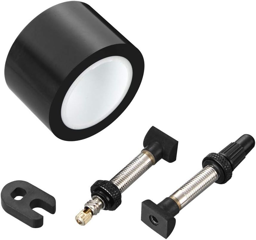 SRAM Tubeless Kit Includes 28mm Tape, 2 Universal Valves and 1 Valve Core Wrench, Fits 23mm Inner Width Rims, Rail A1 Wheels