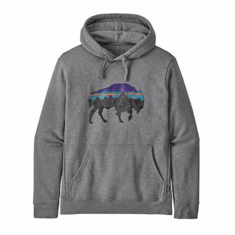 Patagonia M&#39;s Back For Good Uprisal Hoody Gravel Heather w/ Bison (GHBI) L