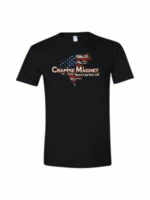 Crappie Magnet American Flag w/Trout T-Shirt Black L