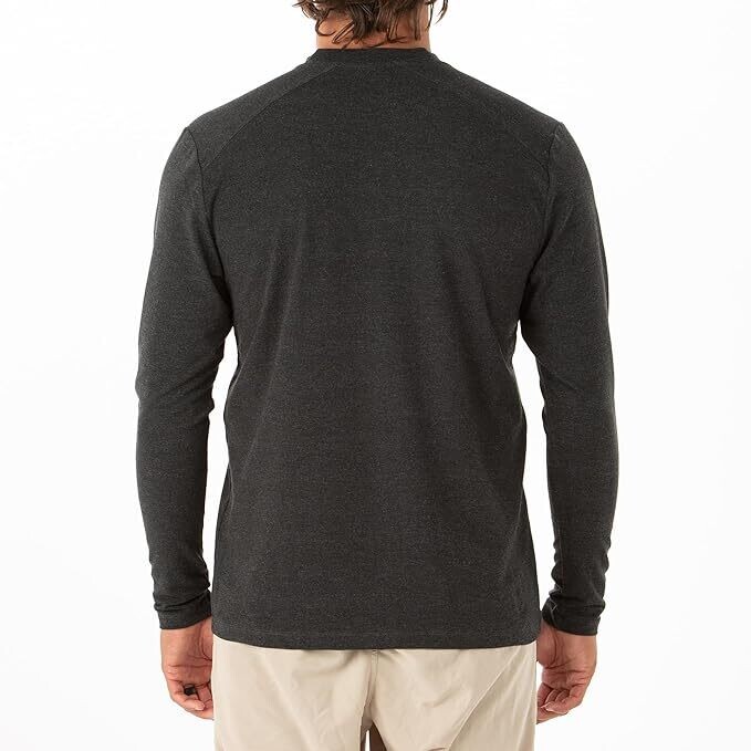 Free Fly M's Bamboo Heritage Henley Heather Black M