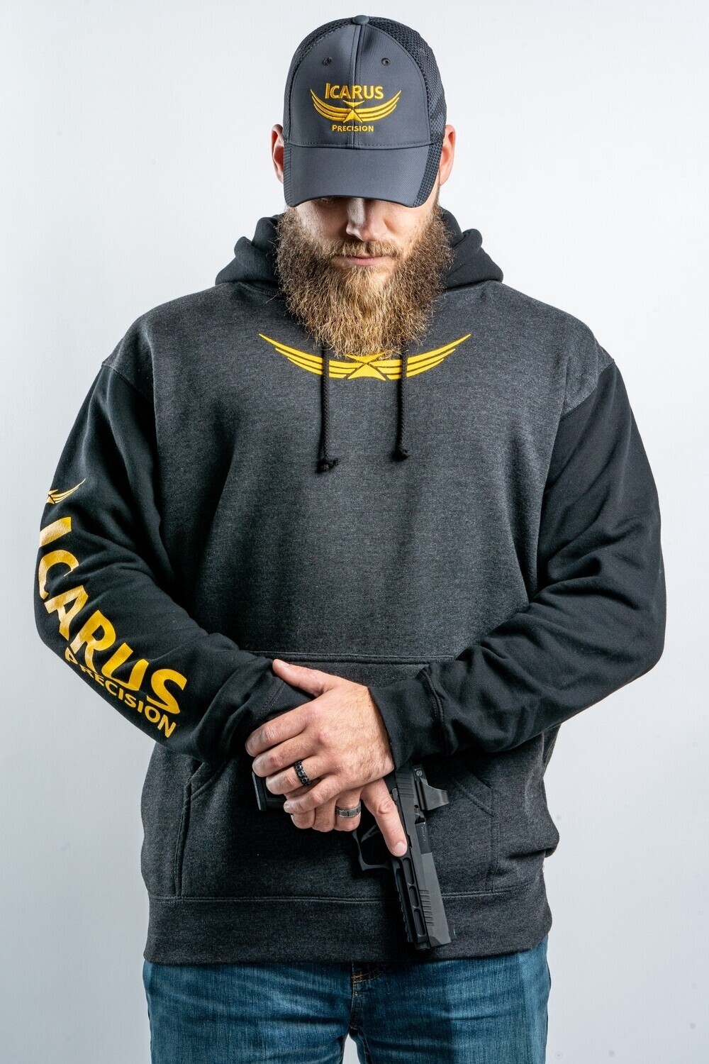 Icarus Wings Logo Hoodie Sweatshirt w/Sleeve Graphic
