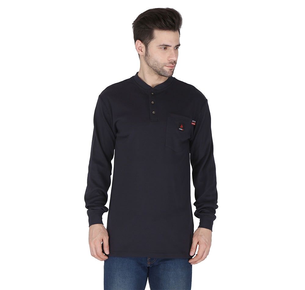 Forge FR Lightweight Henley, Color: Navy, Size: SM