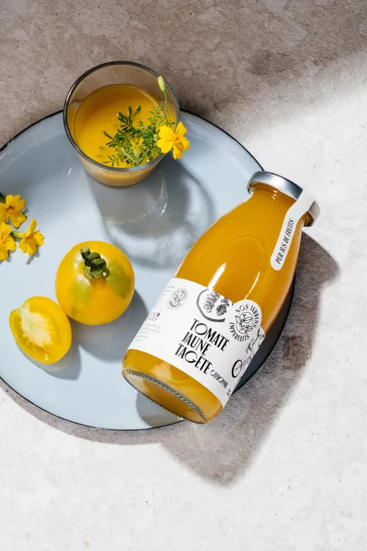 Pur jus tomate jaune et tagète citronné, bouteille 25 cl - FRANCE