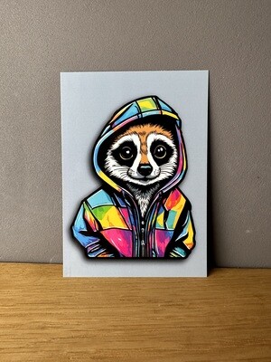 Erdmännchen Gang! Rainbow Hoodie Postkarte