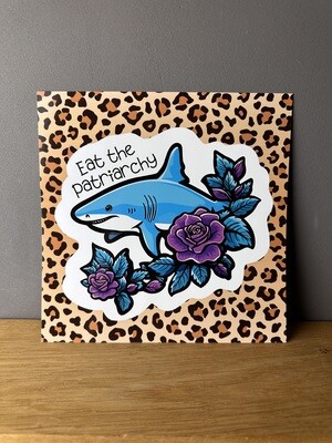 Eat the patriarchy shark - Leoprint auf Premiumkarton
