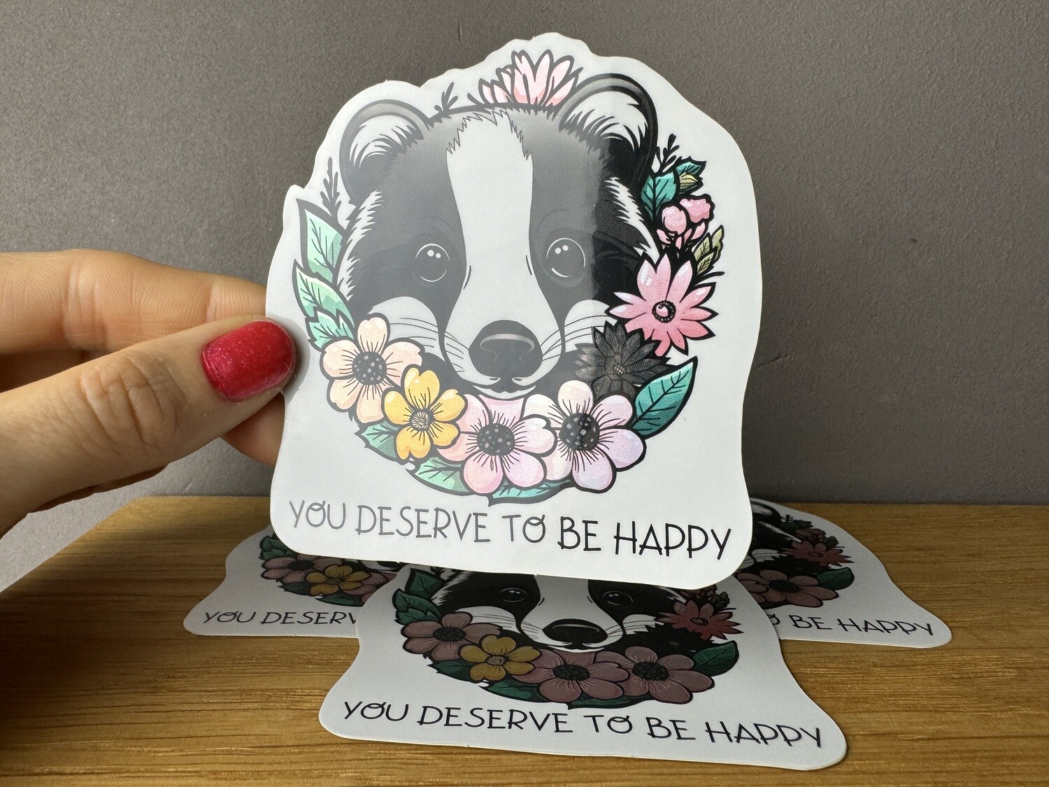 You deserve to be happy - Holografischer Sticker
