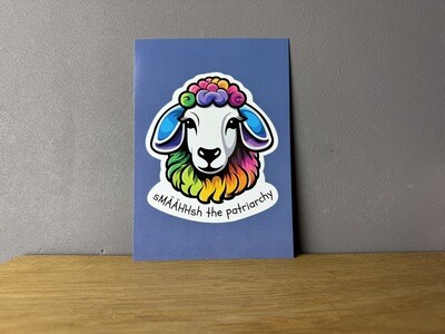 Smash the patriarchy Regenbogen Schaf 🐑 - Postkarte