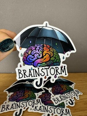 Brainstorm - Holografischer Sticker 🧠☔️