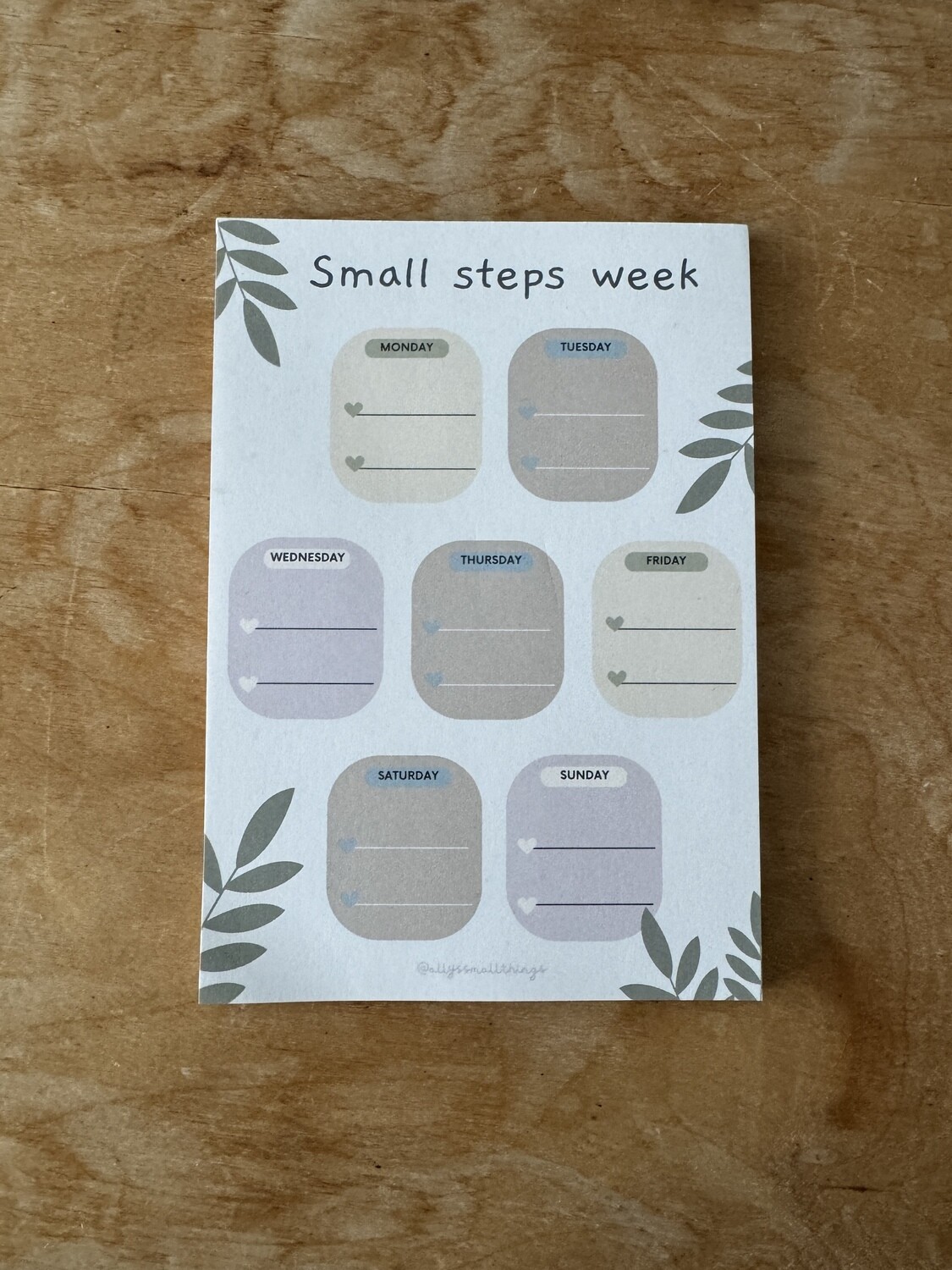Small Steps Week - Block zum selber Ausfüllen für ein Jahr