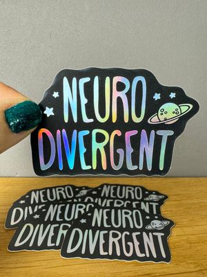 Neurodivergent 🪐 - Holografischer Sticker