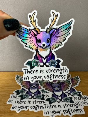 Strength in your softness Wolpertinger - Holografischer Sticker
