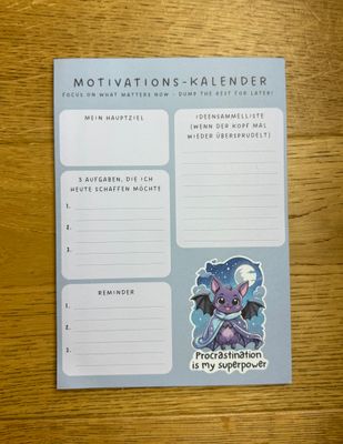 Motivations-Kalender - Block zum selber Ausfüllen