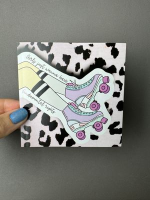 Women’s rights / rollerskates Girl - Paper Sticker