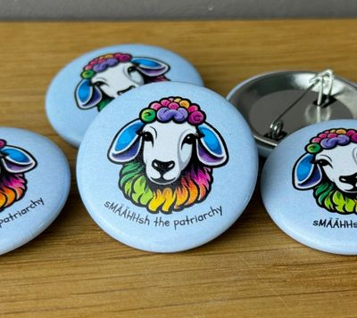 Smash the patriarchy Schaf - Button