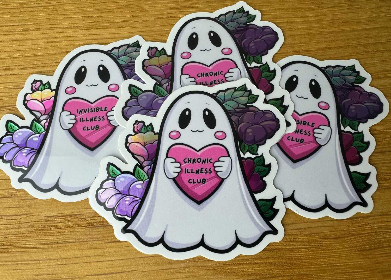 Invisible oder Chronic Illness Club 👻 - Holografischer Sticker Gespenst Geist