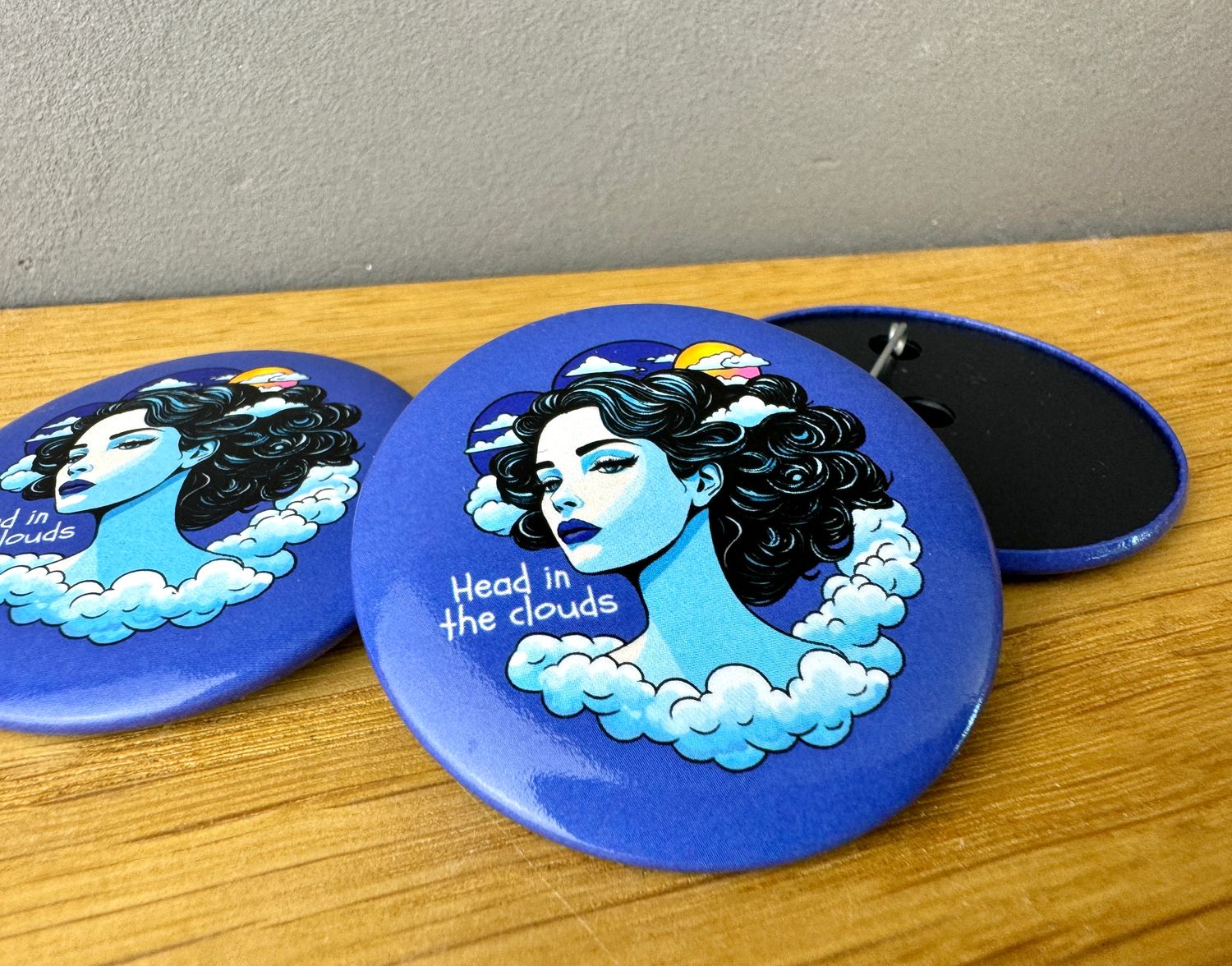 Head in the clouds - Großer 50mm Button