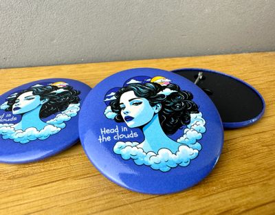 Head in the clouds - Großer 50mm Button