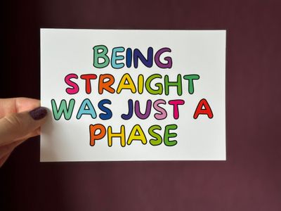 Being straight was just a phase - Postkarte 🌈