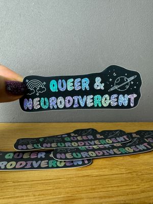 Queer and neurodivergent - Glitzer Sticker​ 🌈✨