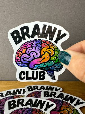 Brainy Club - Neurodivergent - Holographischer Sticker 🧠