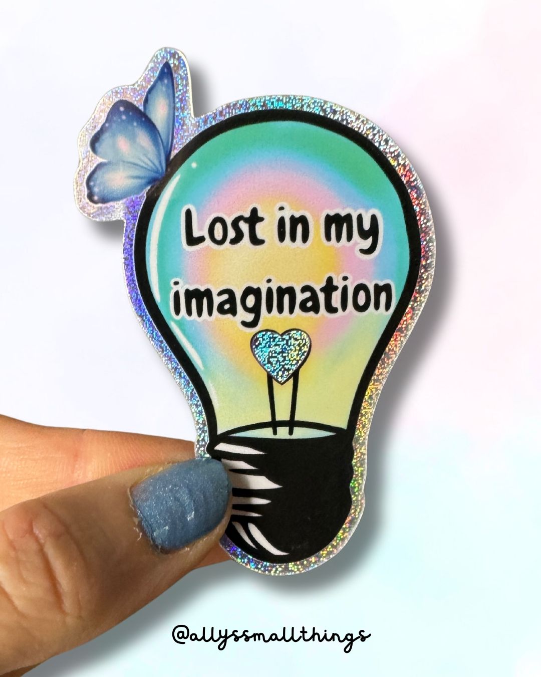 Lost in my imagination Glühbirne 💡 -  Glitzer-Sticker