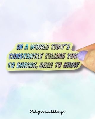 Dare to grow - Motivation - Regenbogen Glitzer Sticker