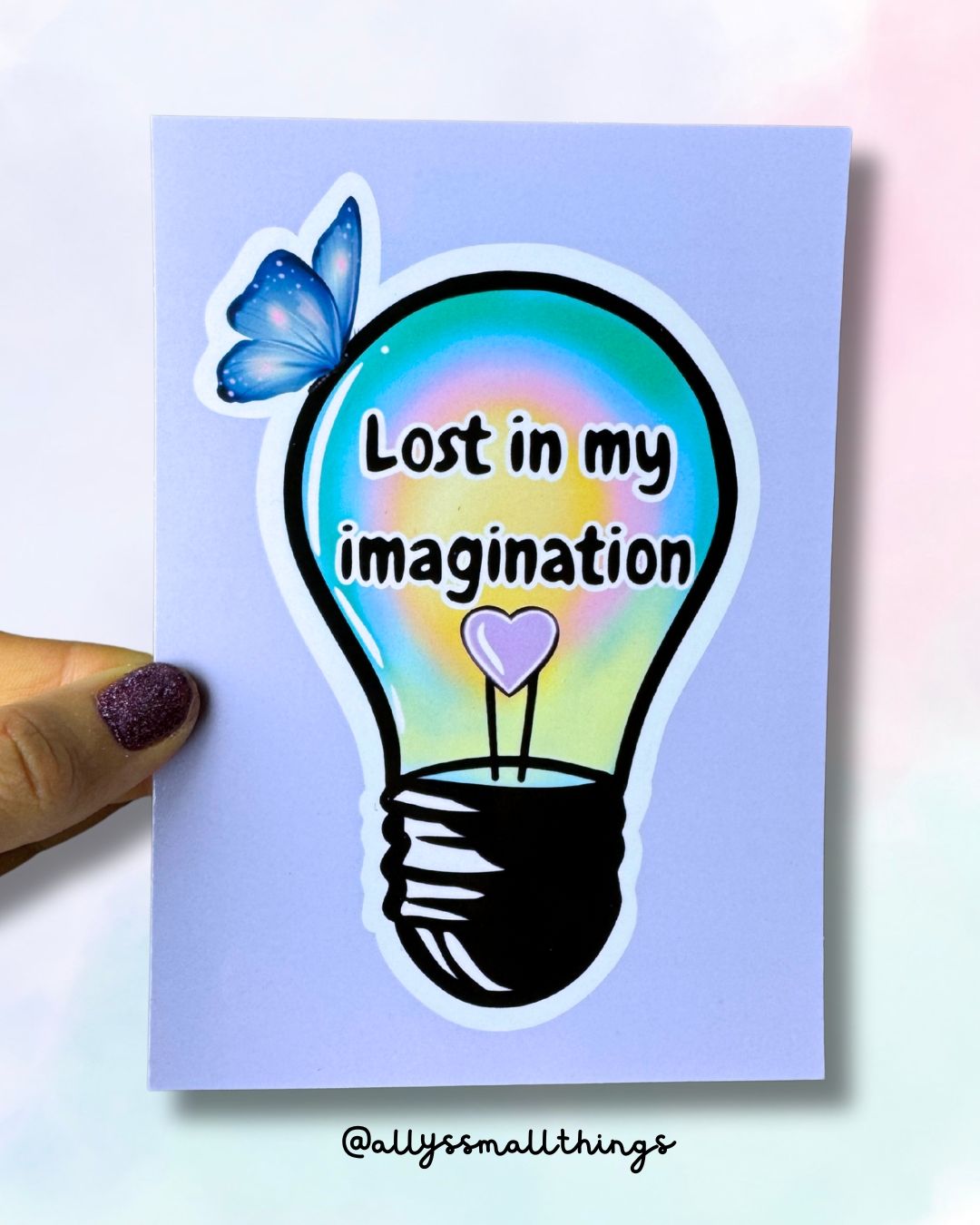 Lost in my imagination - Postkarte Glühbirne 💡