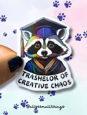 Trashelor Trash Raccoon Waschbär 🦝 Holographischer Sticker​