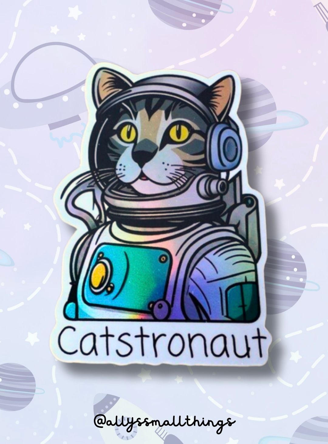Catstronaut Astronaut Cat- Holografischer Sticker, Aufkleber