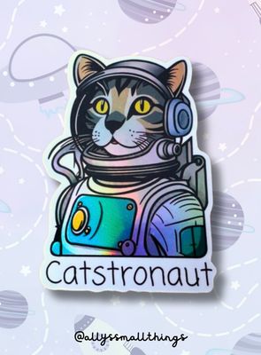 Catstronaut Astronaut Cat- Holografischer Sticker, Aufkleber